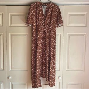Vintage cottagecore flower pattern maxi dress